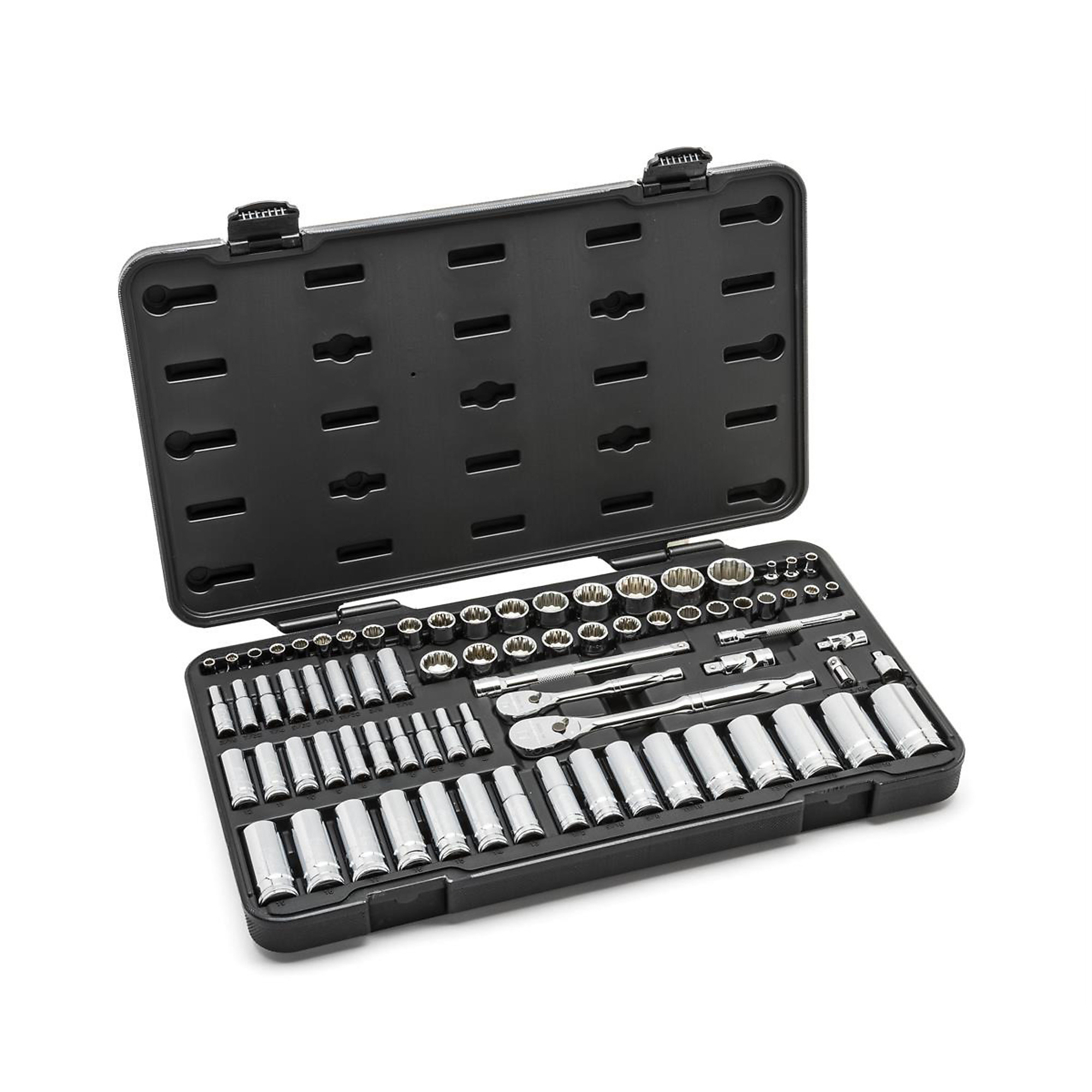 GearWrench 76-Piece SAE/Metric Socket Set — 1/4in. & 3/8in. Drive, 12-Point, Standard/Deep, Model# KDT80948